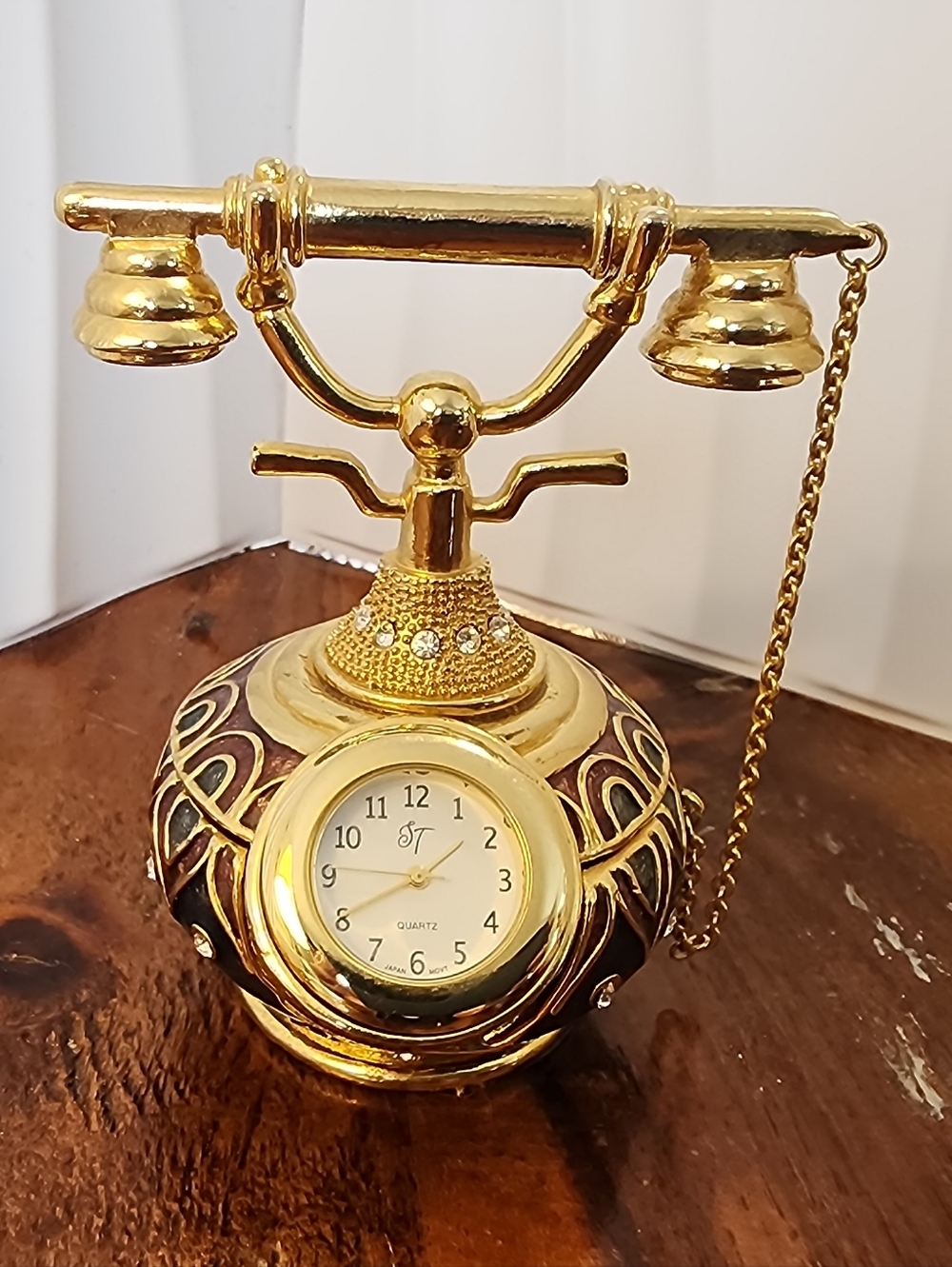 Sweet Little Telephone Clock Trinket Box